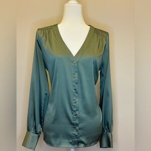 White House Black Market Sage Green Blouse
